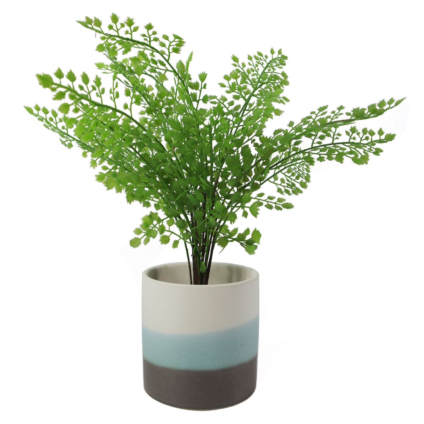 12cm Blue Sand Stripe Ceramic Planter – image 2