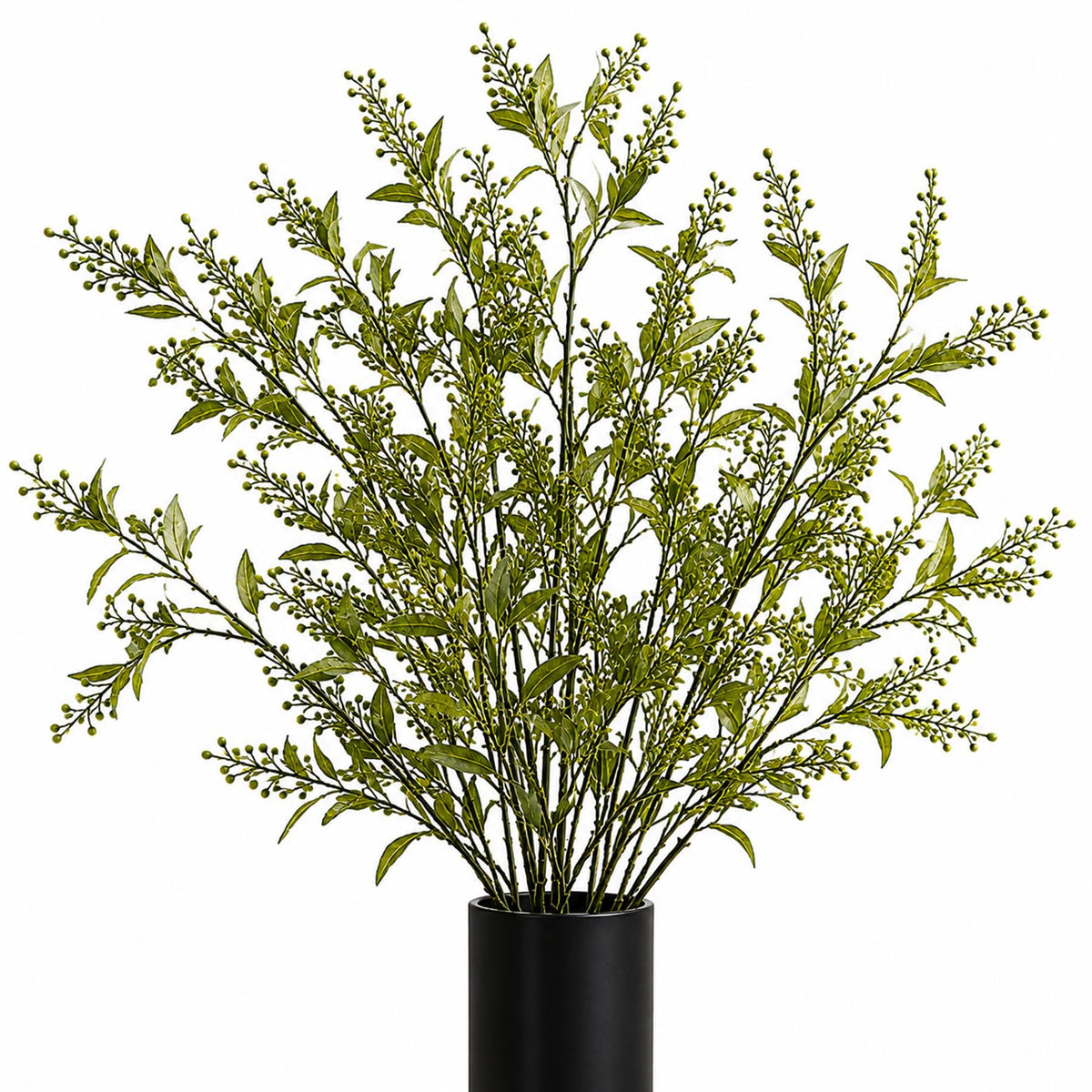 96cm Artificial Green Leaf and Seed Foliage Spray
