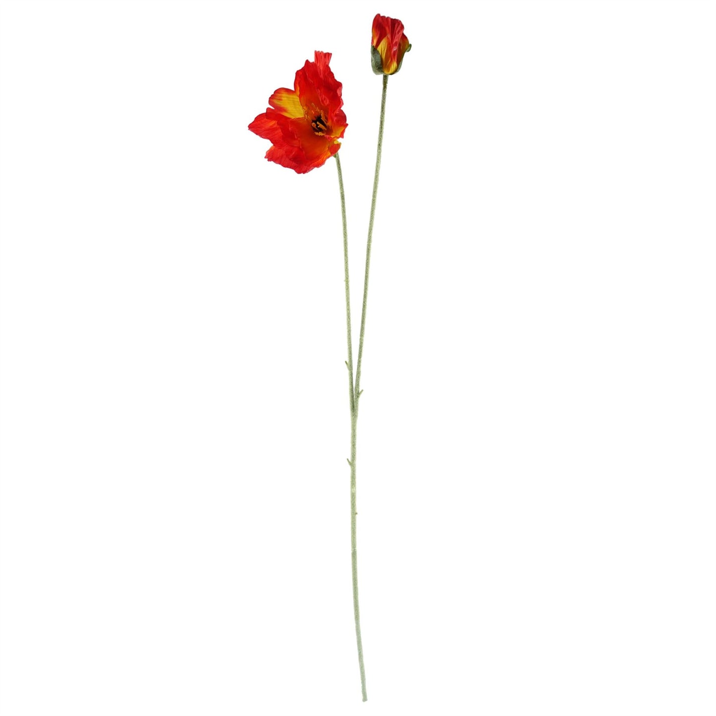 100cm Artificial Poppy Stem 2 Flowers – image 2