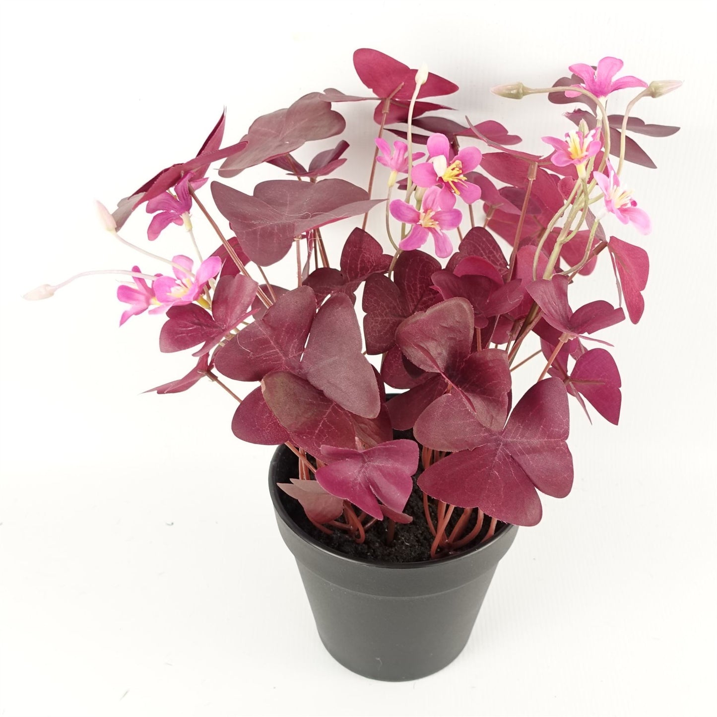 30cm Artificial Plant Purple Shamrock Pink Flowers Potted – image 3