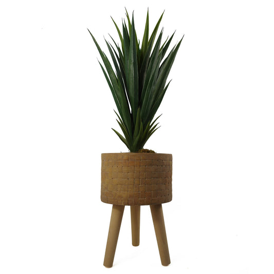 36cm x 25cm Woven Effect Composite Large Planter – image 2