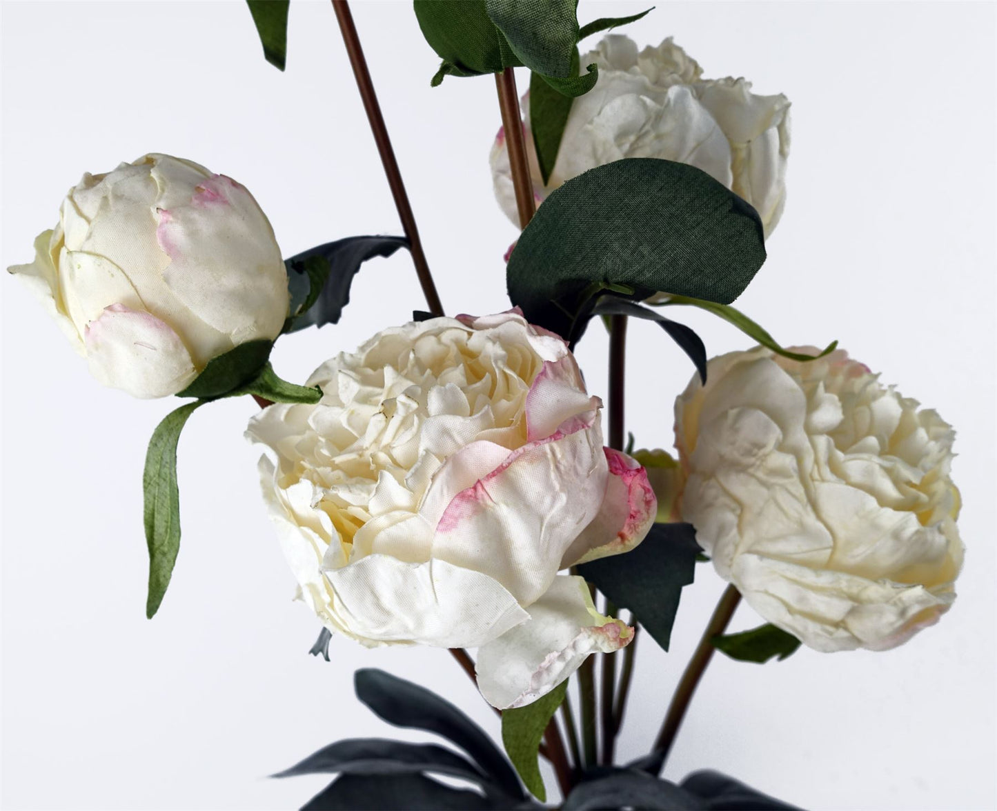 55cm Cream Peony Artificial Flowers Spray 4 Flowers 3 Buds – image 4