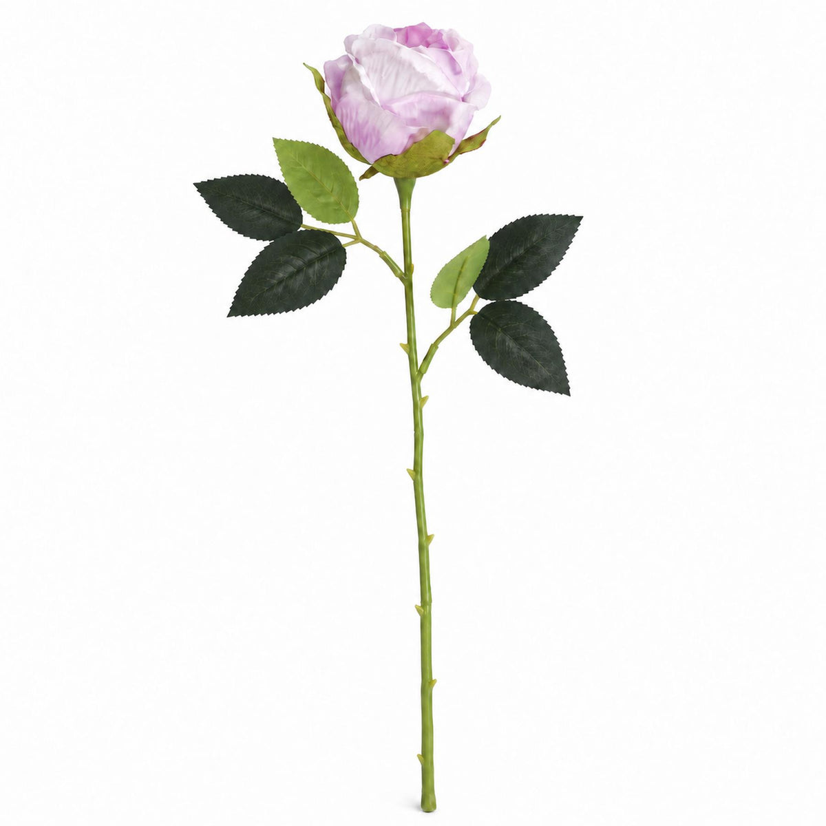 55cm Artificial Pink and Cream Rose Stem – image 2