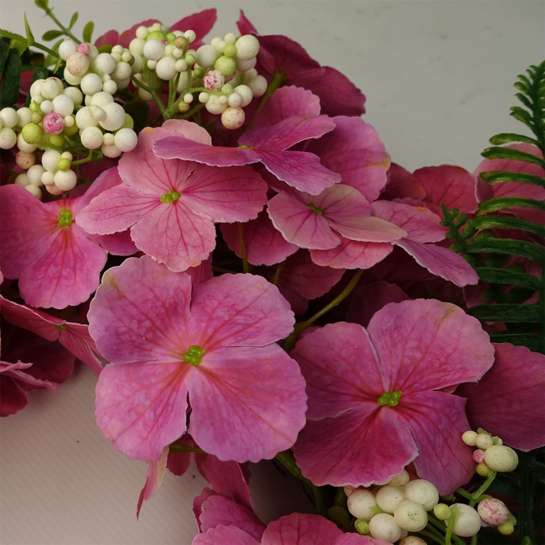 Artificial 40cm Pink Floral Blossom Wreath – image 3