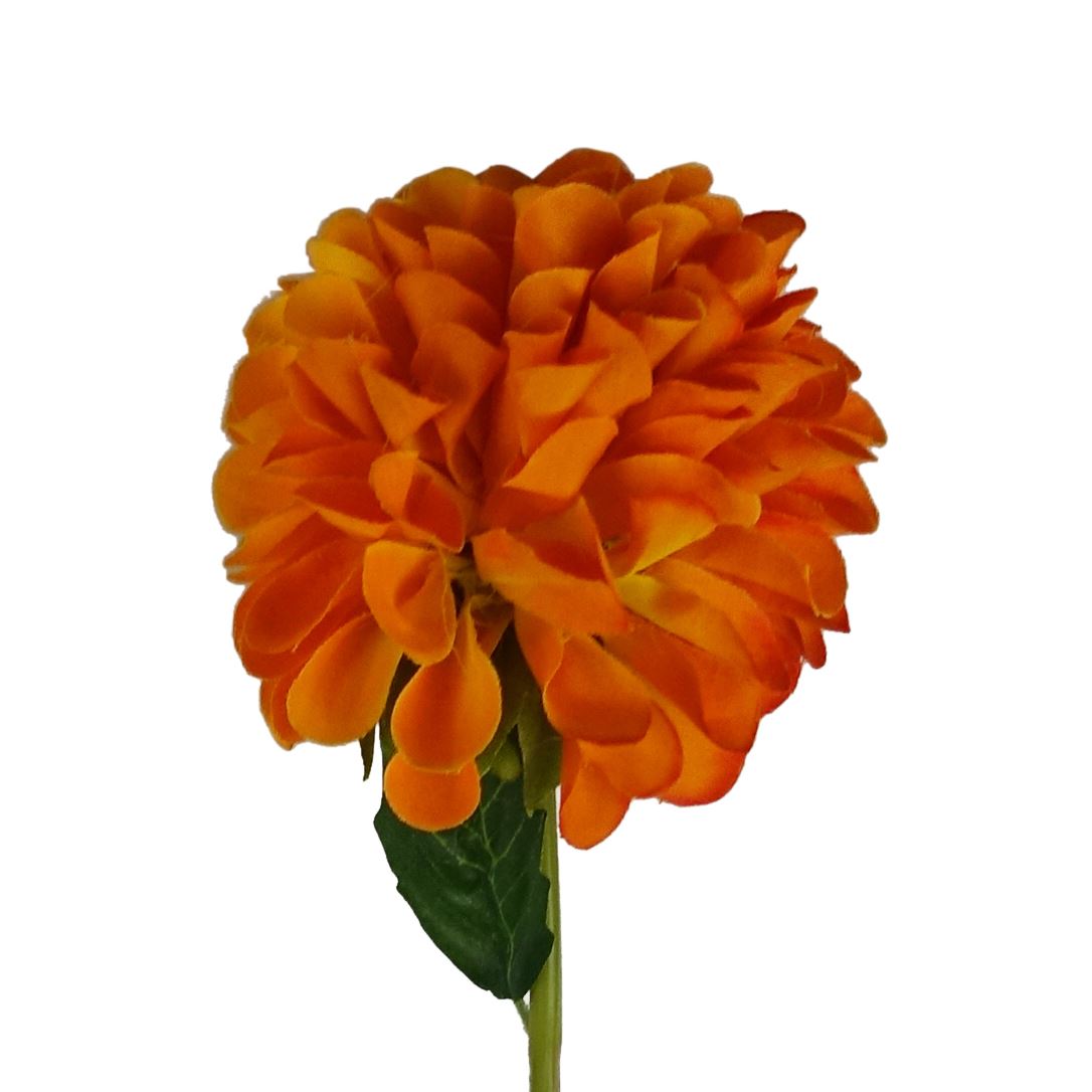 75cm Artificial Dahlia PomPom Flowers Orange – image 4