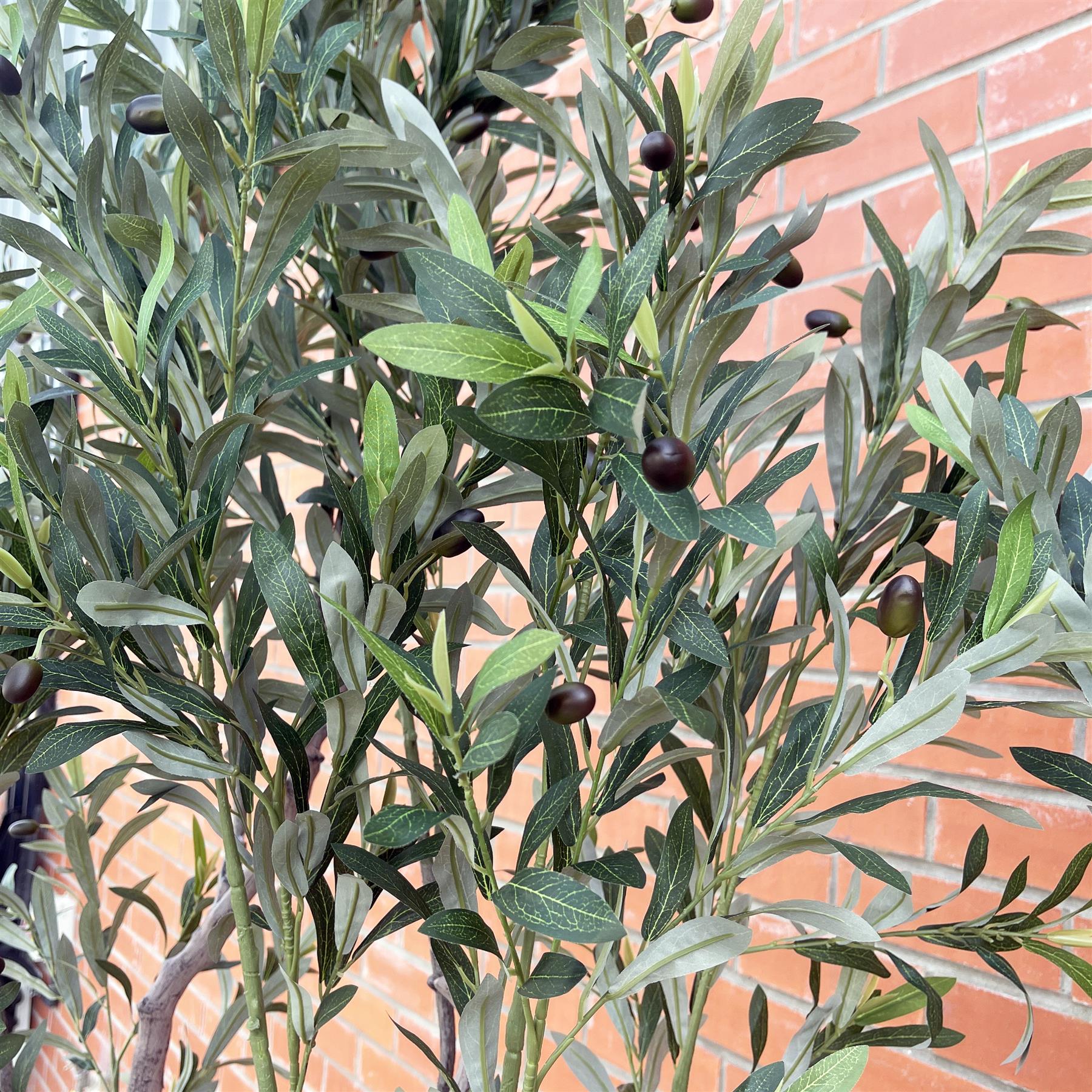 250cm XXL Artificial Olive Tree with Decorative Planter – image 4