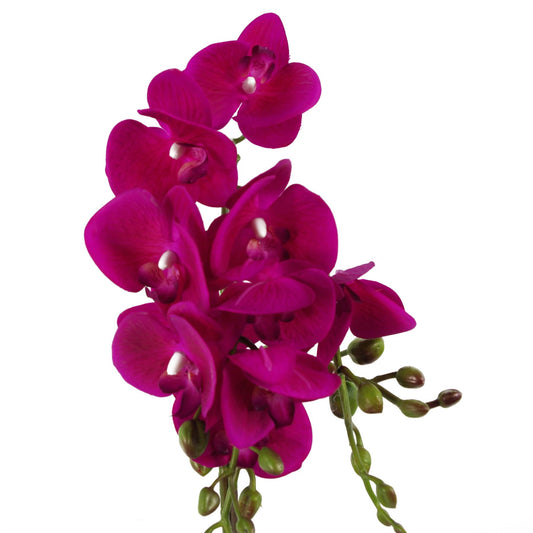 54cm Artificial Orchid Plant Dark Pink Gold Pot – image 2