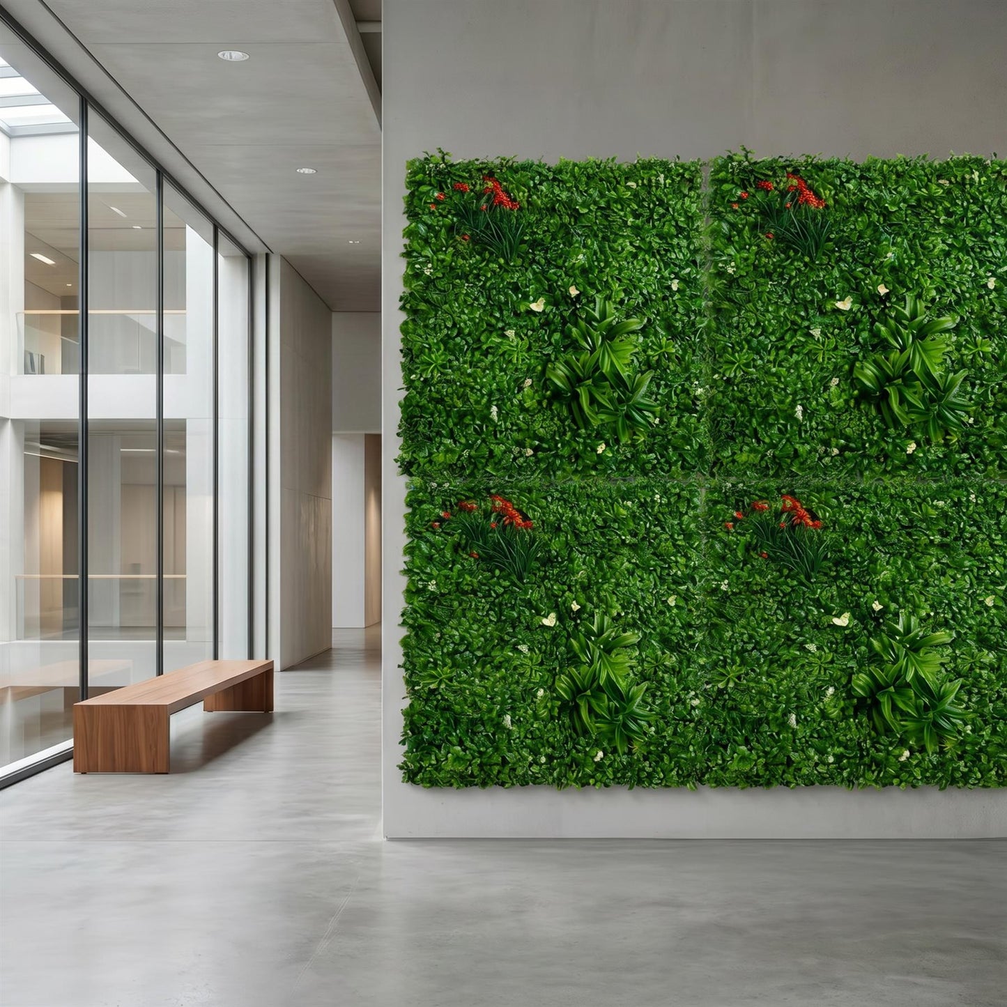 100cm Artificial Mixed Foliage Green Wall Panel Floral Detail Wall – image 5
