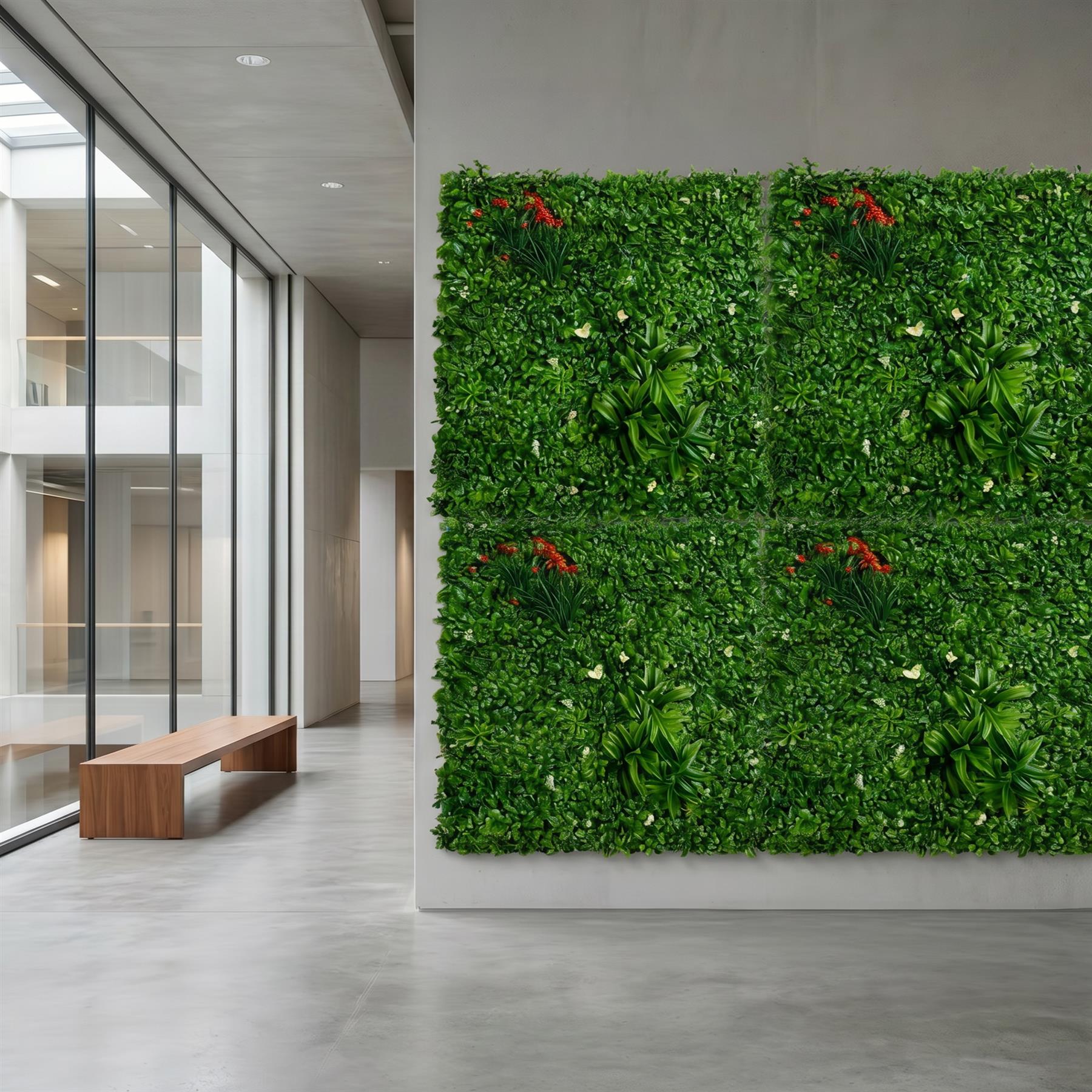 100cm Artificial Mixed Foliage Green Wall Panel Floral Detail Wall – image 5