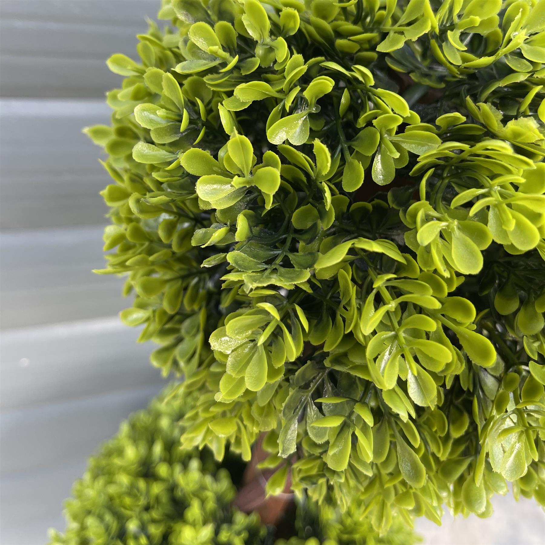 120cm Artificial Pair of Green Triple Ball Topiary Trees – image 2