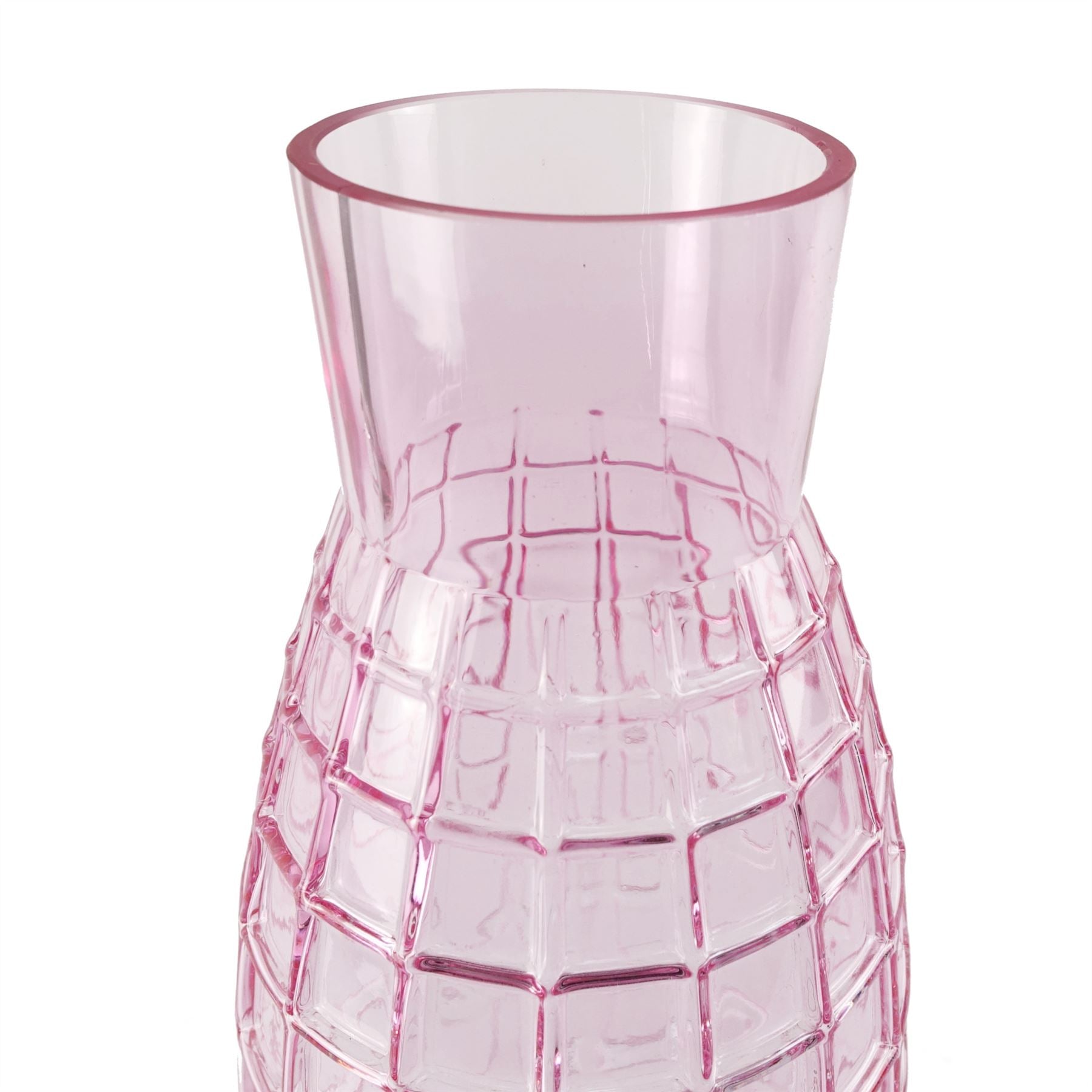 49cm Tall Pink Square Glass Vase – image 4