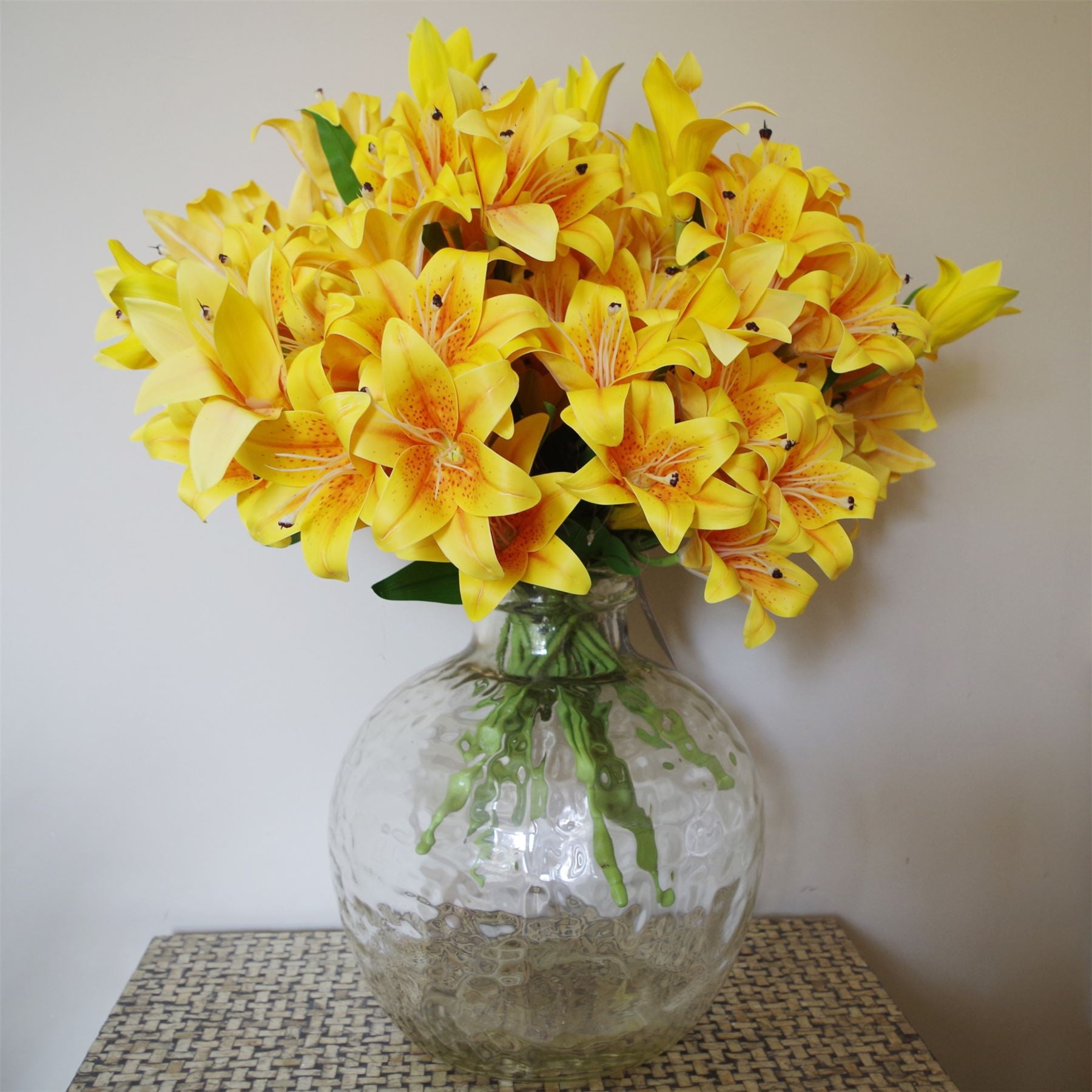 Artificial 60cm Lily Stem Yellow – image 5