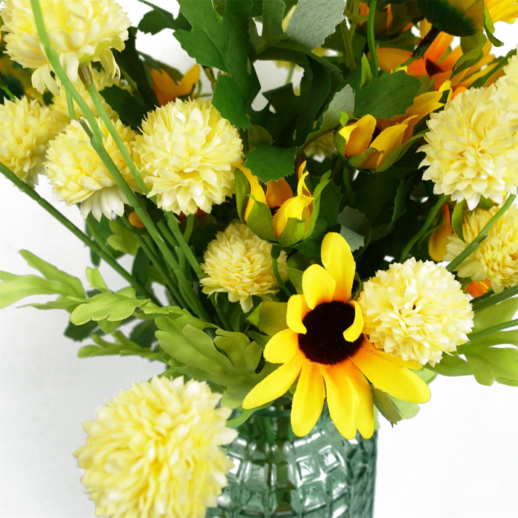 50cm Dahlia Pompom Yellow Artificial Stem – image 8