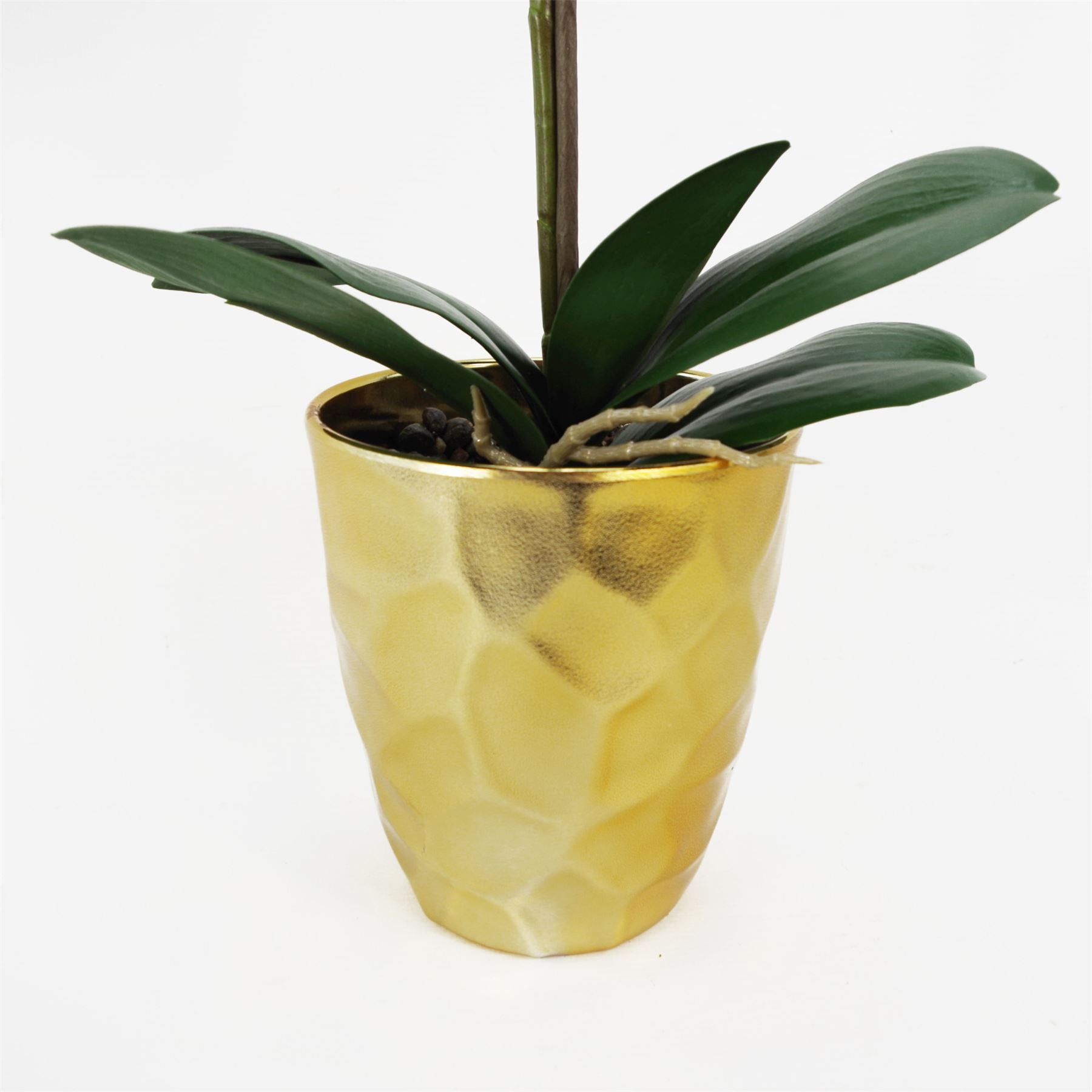 54cm Artificial Orchid Plant White with Gold Pot – image 3