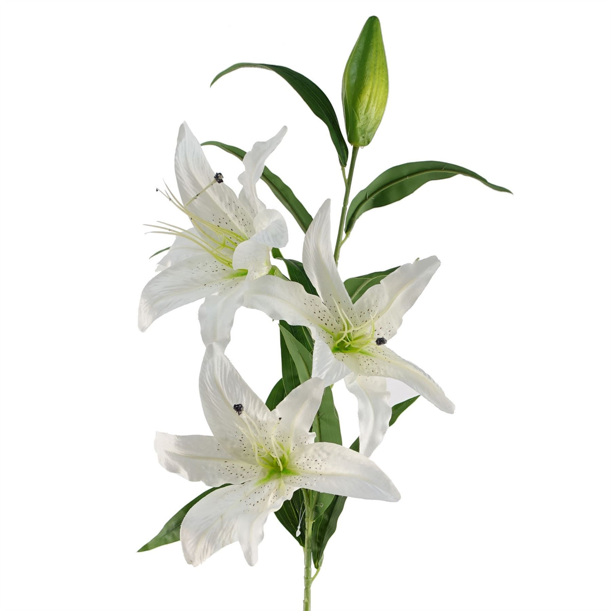 100cm Large White Lily Stem - 3 Flowers – image 2