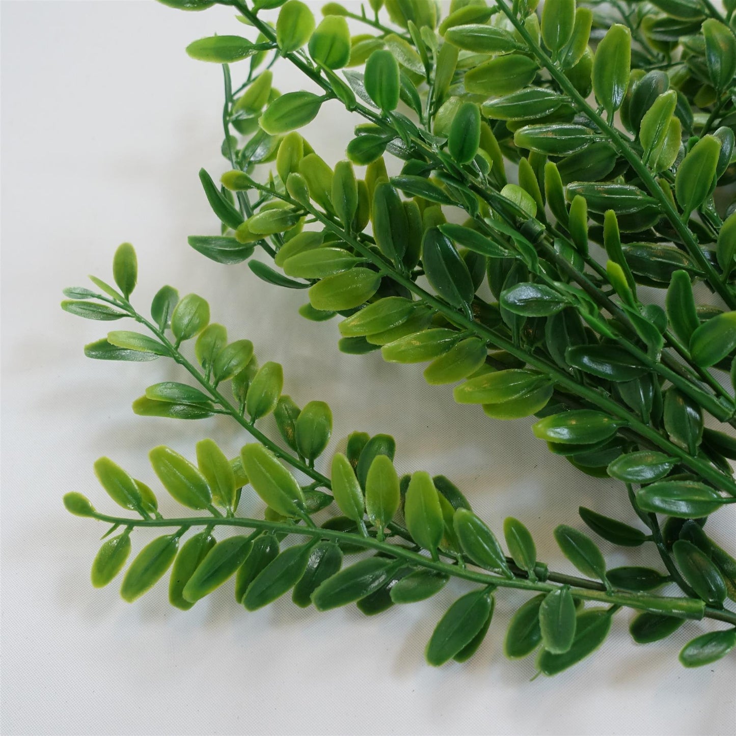 32cm Artificial Boxwood Style Foliage Spray Stem Faux Green Leaf Bush – image 3