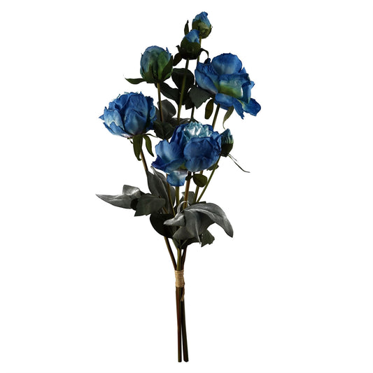 80cm Artificial Blue Peony White Delphinium Eucalyptus Glass Vase – image 2