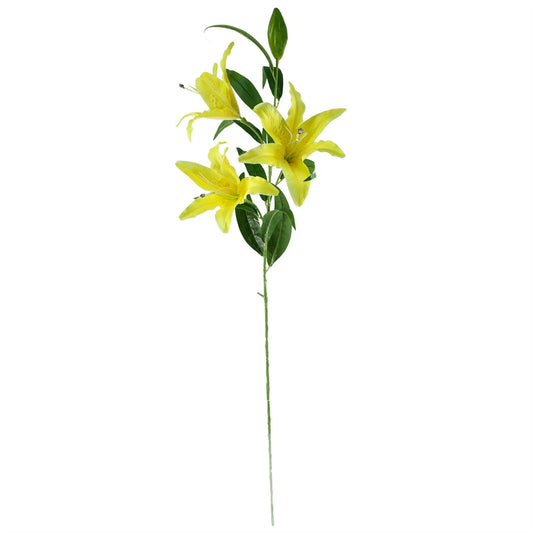 100cm Artificial Lily Palm Flowers Glass Ball Vase – image 2