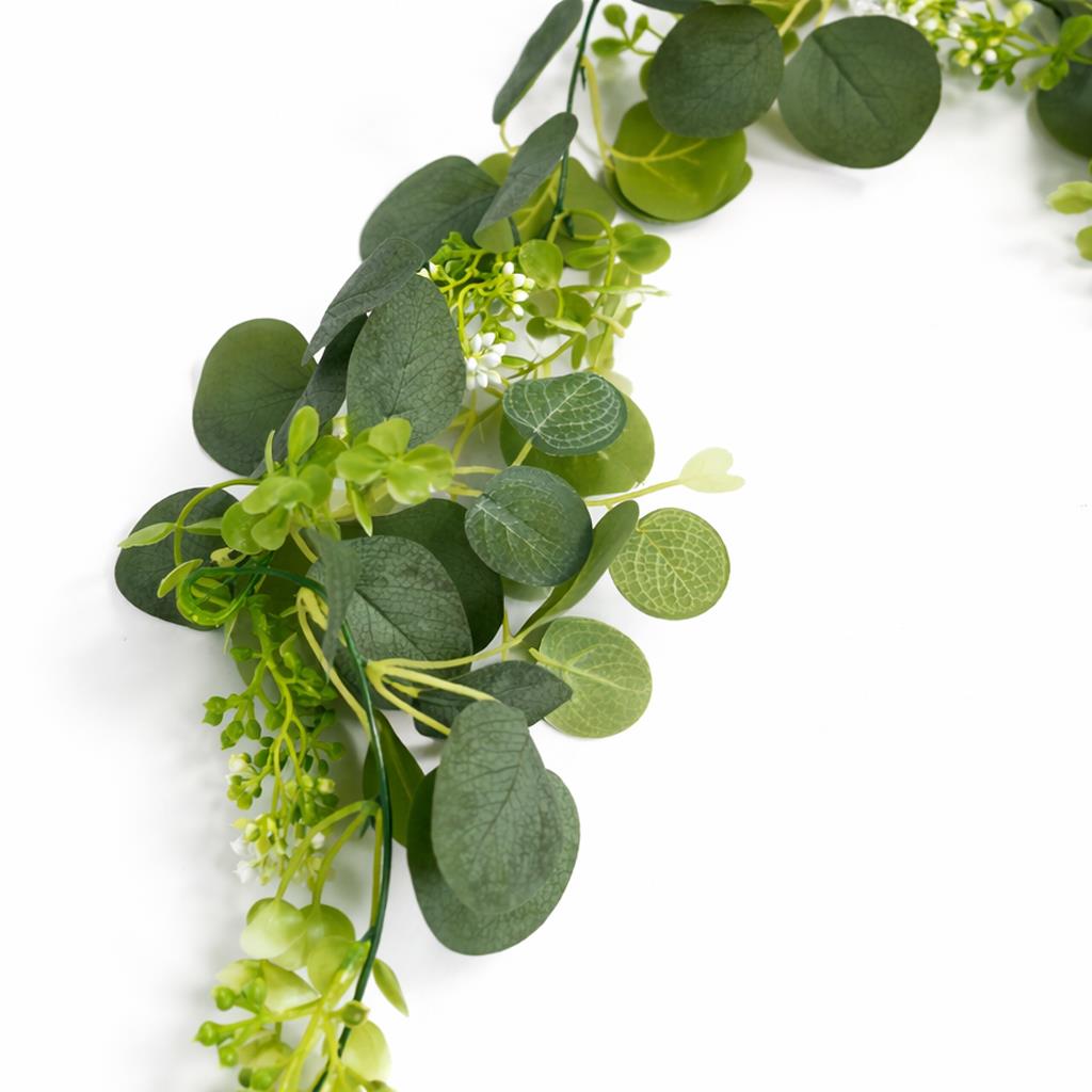 160cm Artificial Eucalyptus Garland with Mixed Foliage – image 2