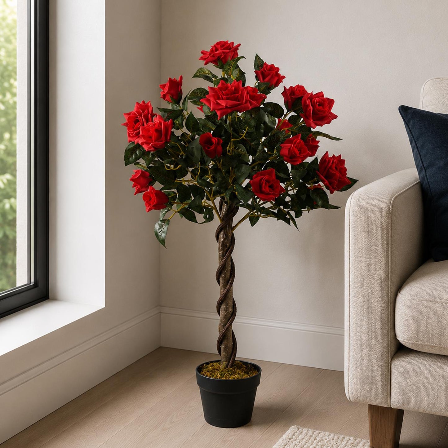 Artificial Red Rose Tree Wedding Twisted Vine Detail 90cm – image 5