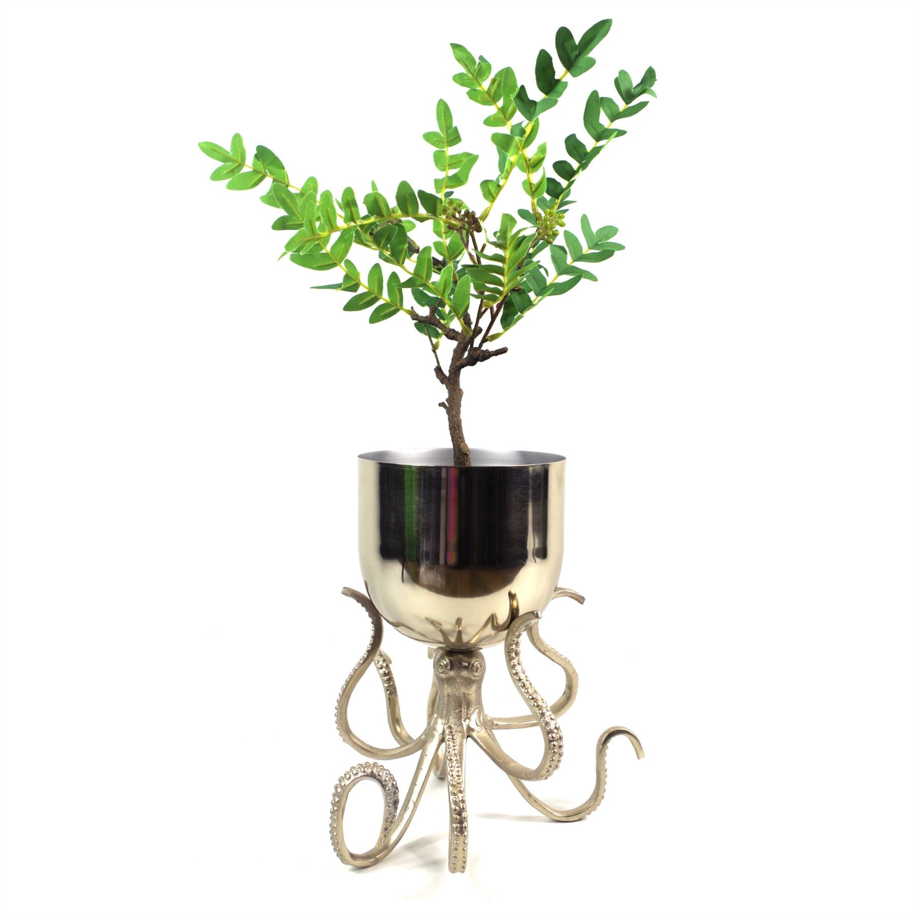 28cm Silver Metal Octopus Bowl Style Planter – image 4