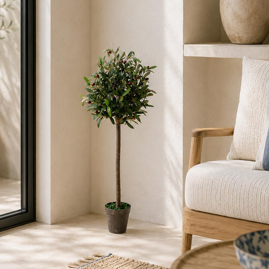 90cm Artificial Olive Bay Style Topiary Fruit Tree – image 2