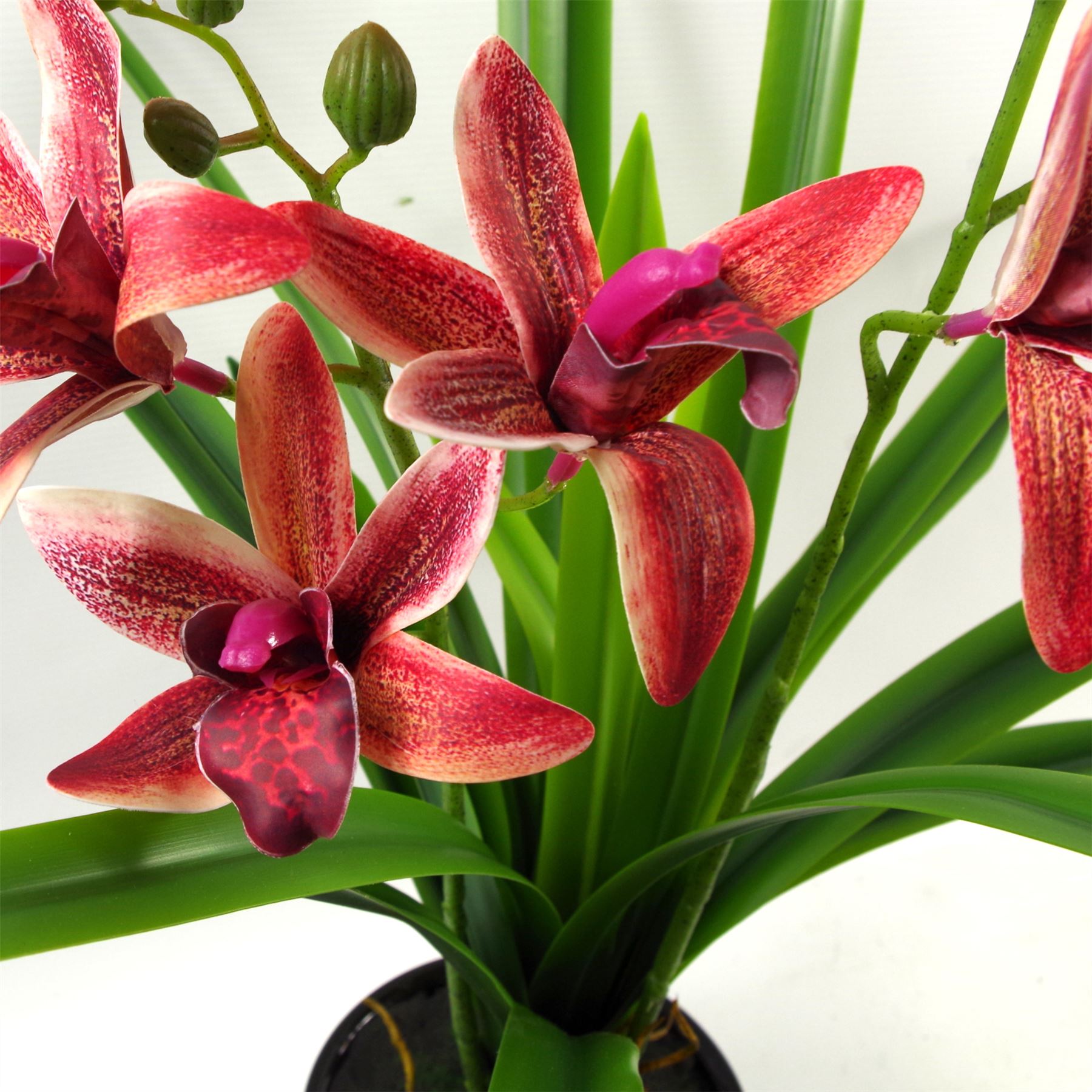 50cm Large Dark Pink Artificial Orchid in Ceramic Planter – image 5