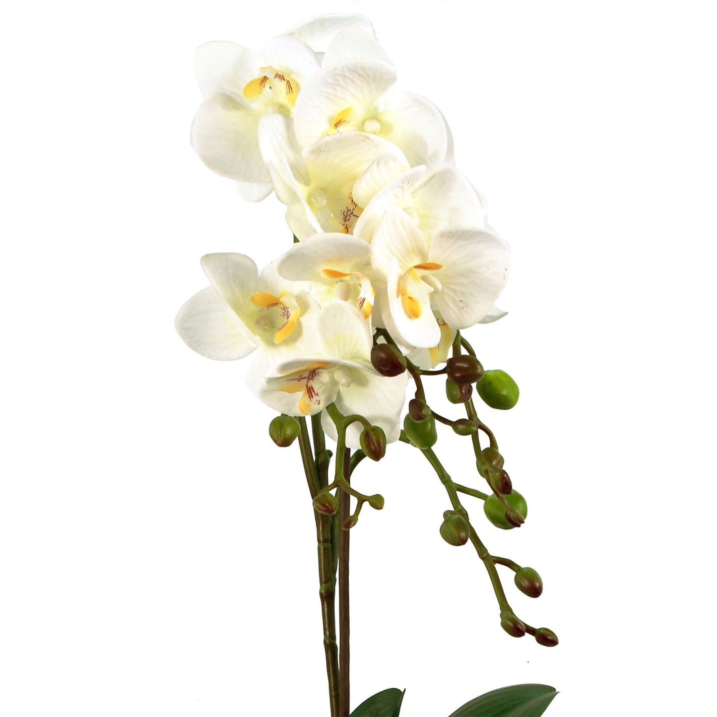 54cm Artificial Orchid Plant White with Gold Pot – image 2