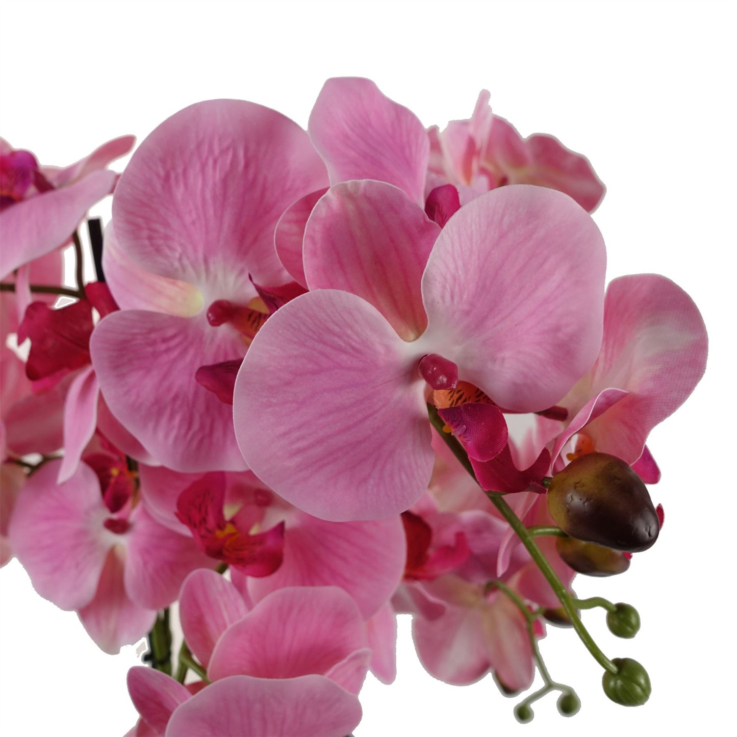 50cm Artificial Orchid with Glass Planter Pink – image 3