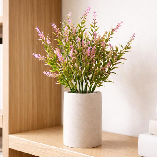 34cm Artificial Pink Heather Stem Plant – image 2