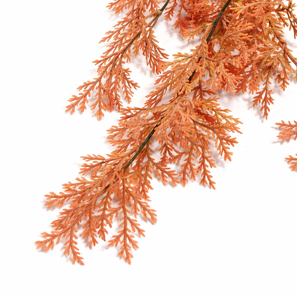 80cm Artificial Coral Fern Trailing Plant Autumn Orange Foliage – image 3