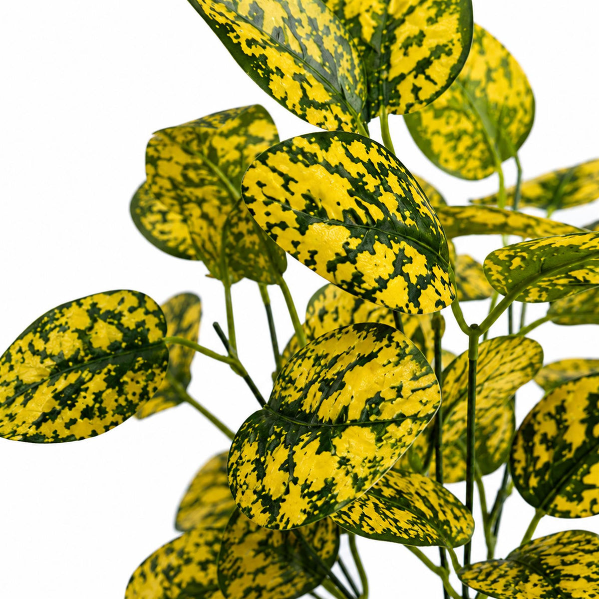30cm Artificial Yellow Variegated Leaf Spray