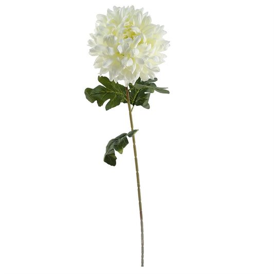 50cm Grey Glass Vase Artificial Chrysanthemums – image 2