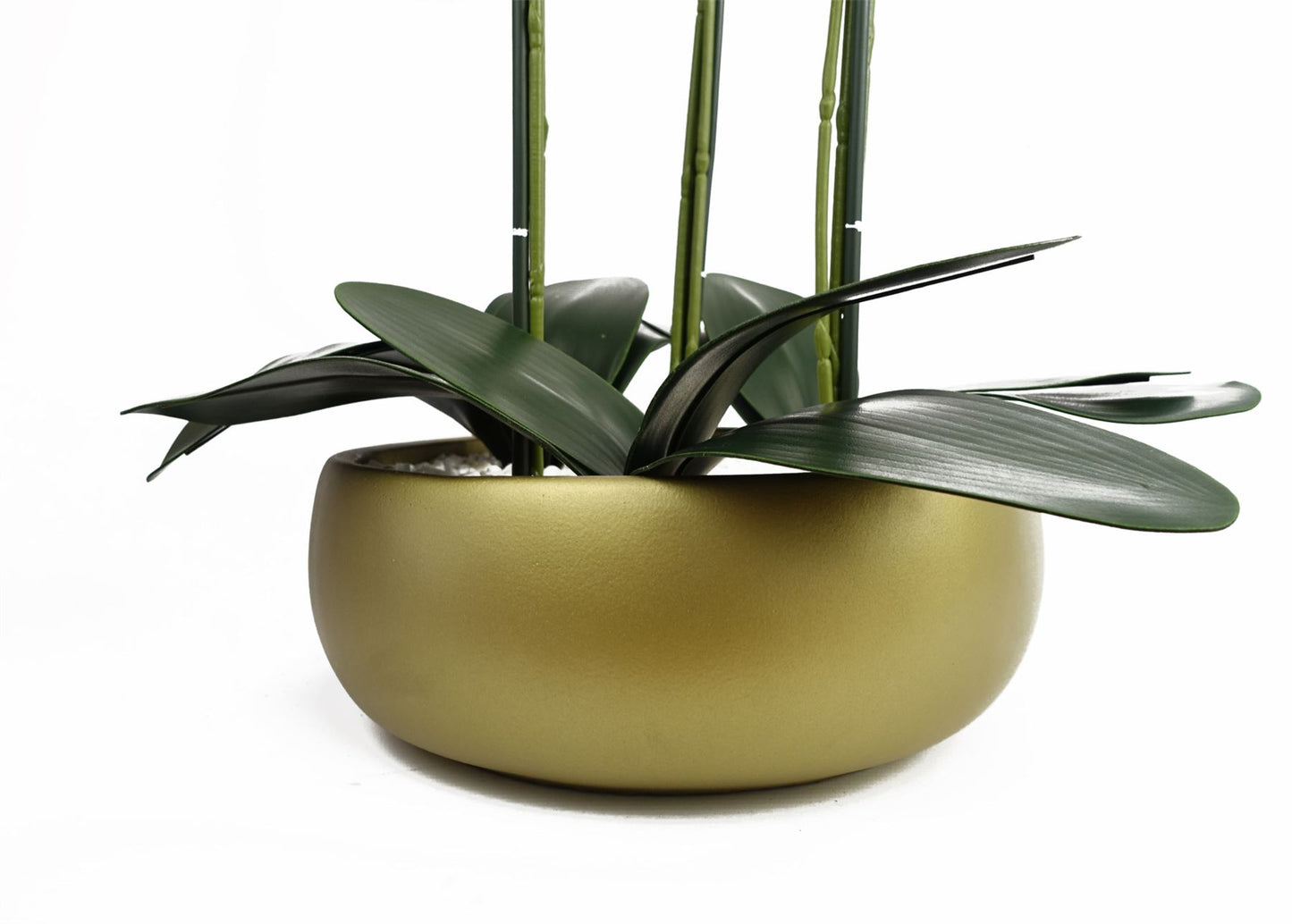 Artificial 60cm Orchid White Gold Ceramic Planter – image 7