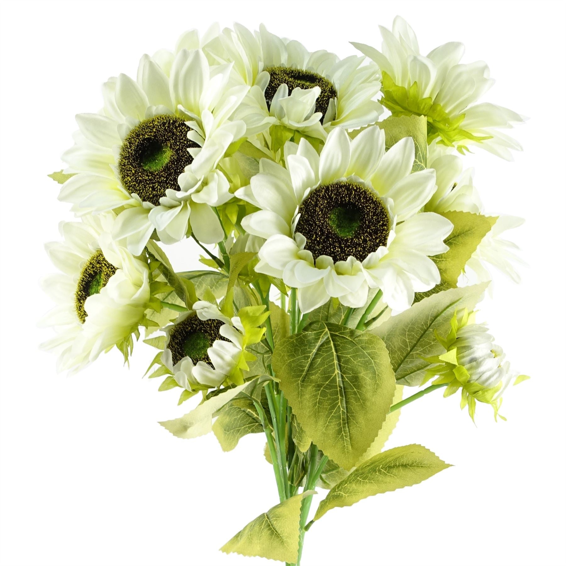 88cm White Artificial Sunflower 3 heads – image 5