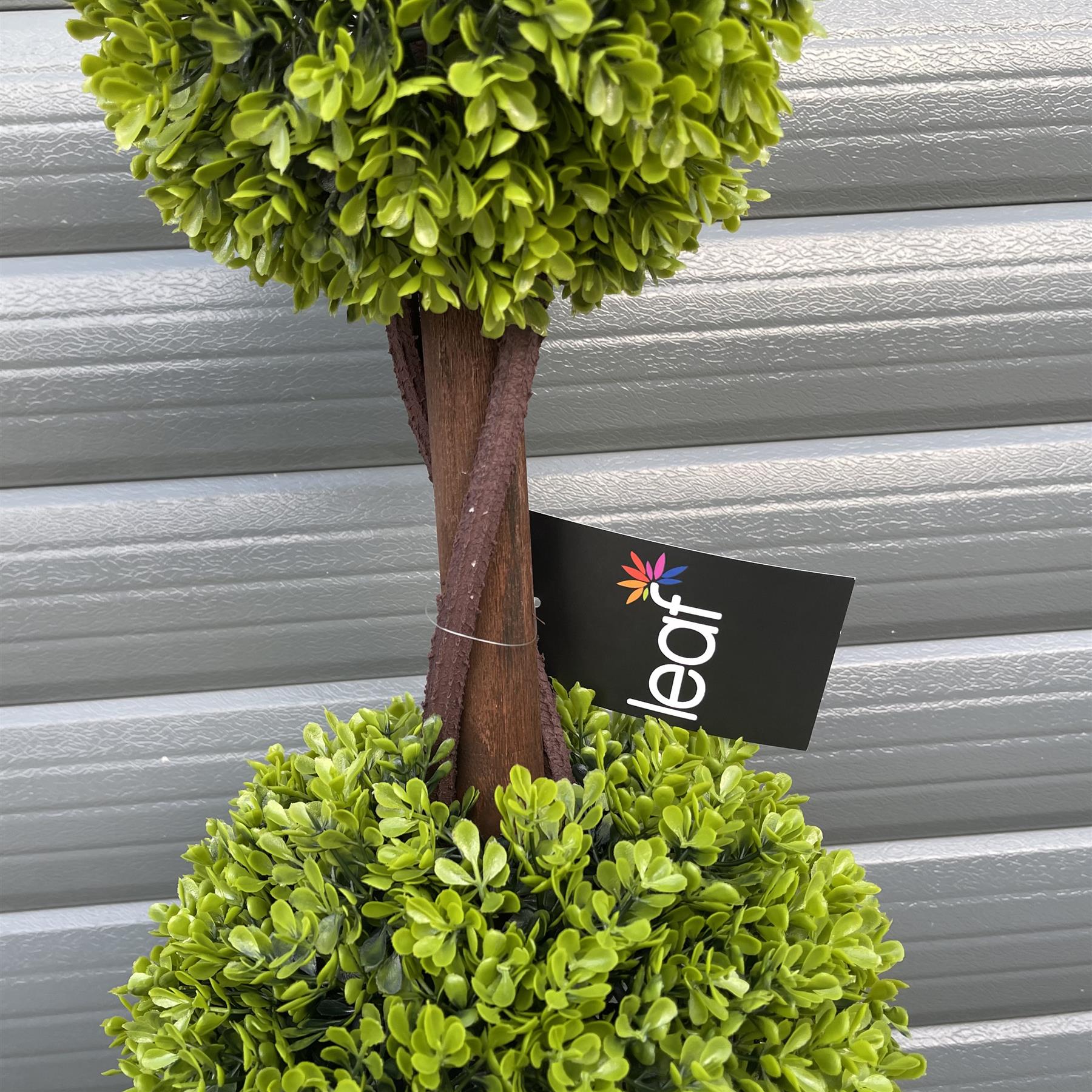 90cm Artificial Pair of Green Double Ball Topiary Trees – image 4