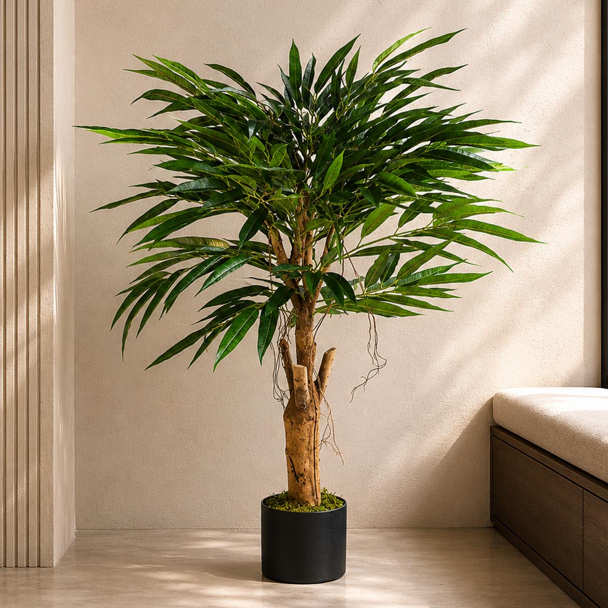 100cm Realistic Artificial Tree Longifolia Ficus Natural Trunk – image 3