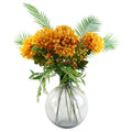 100cm Artificial Yellow Chrysanthemum Glass Ball Vase