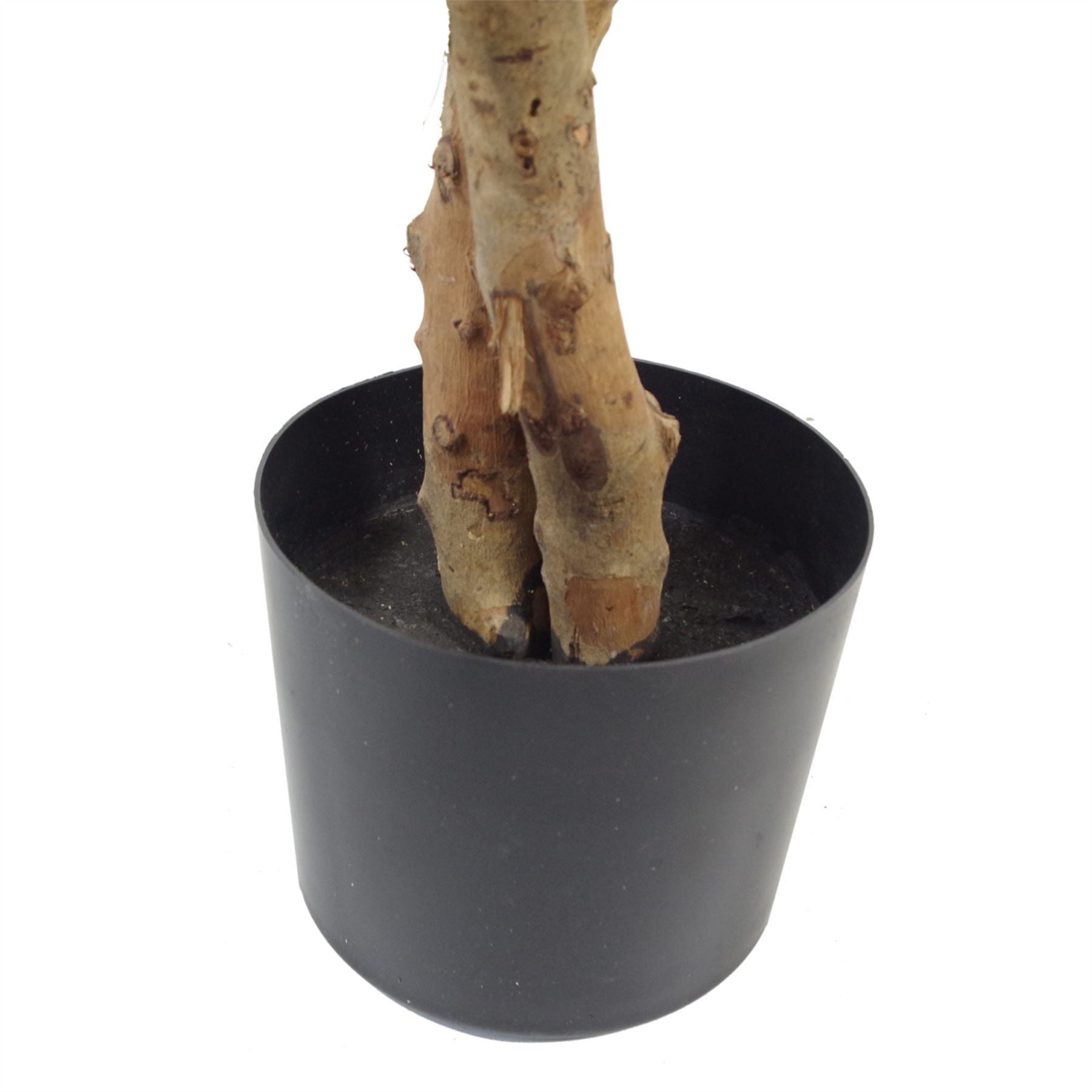 130cm Artificial Variegated White/Green Bushy Ficus Tree Gold Planter – image 3