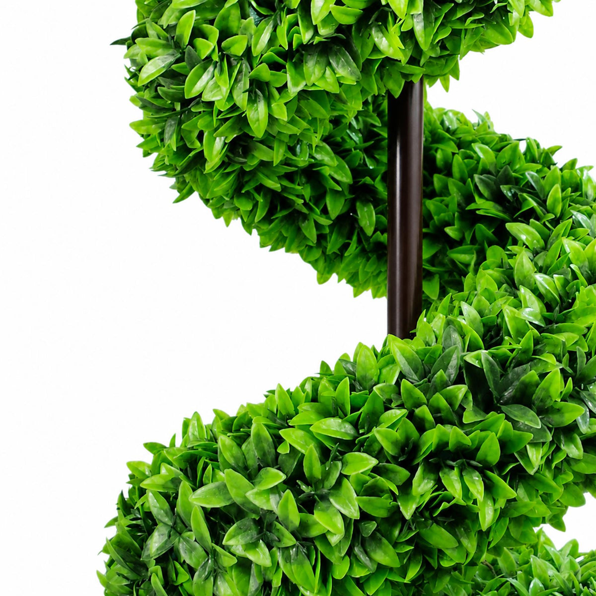 90cm Artificial Green Large Leaf Spiral with Decorative Planter