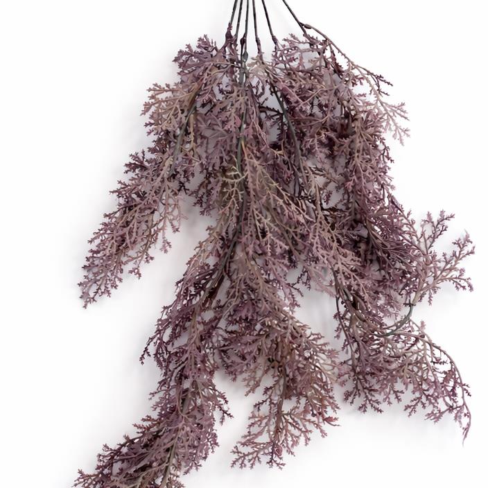 80cm Artificial Dusky Purple Coral Fern Trailing Plant Hanging Foliage – image 4