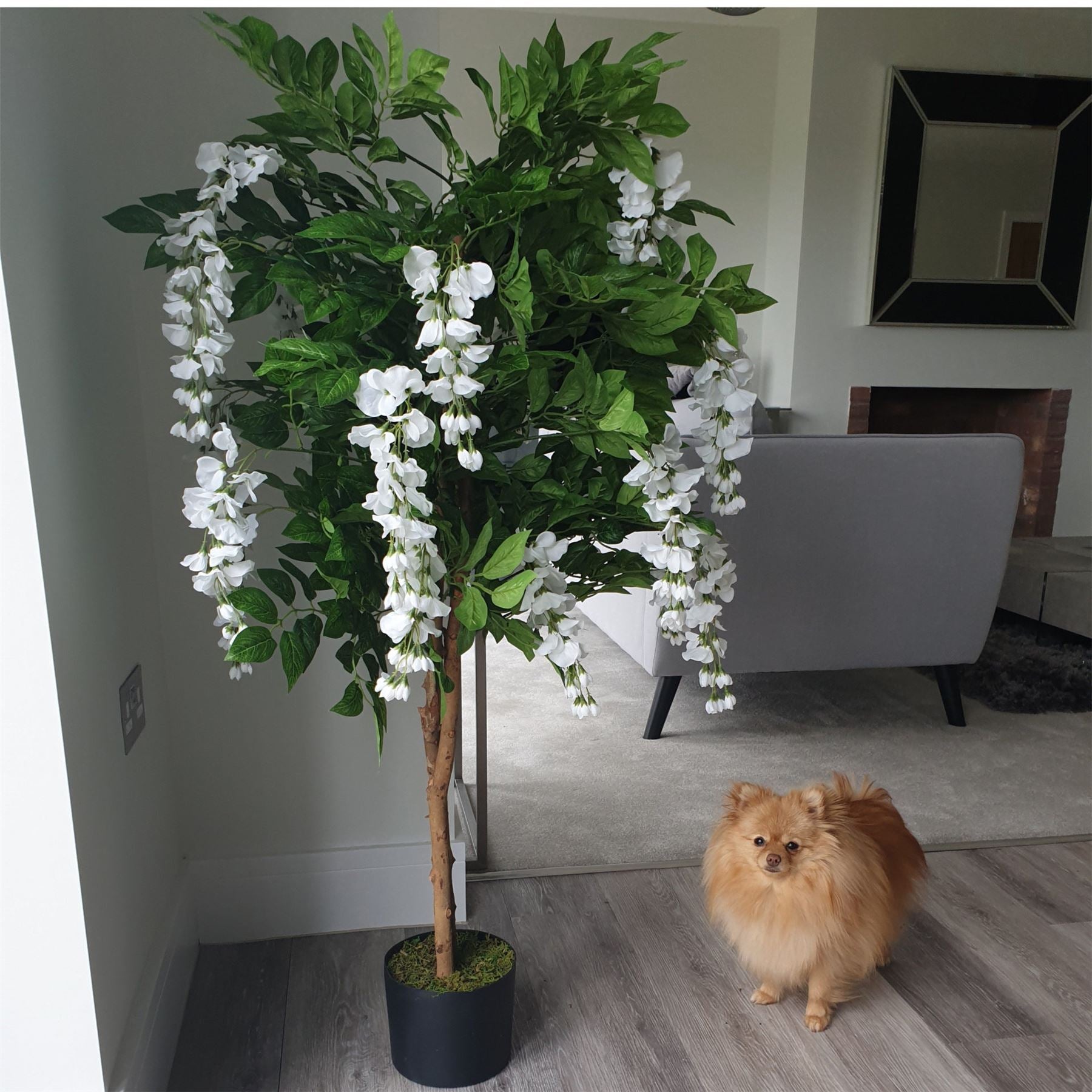 Artificial 130cm Luxury Wisteria Tree White Flowers Premium Range – image 5