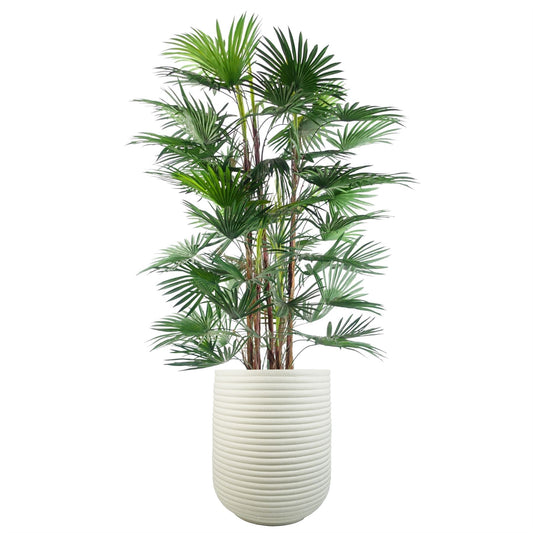 46cm x 40cm Mikos Extra Large Ridged Composite Planter Stone Colour – image 2
