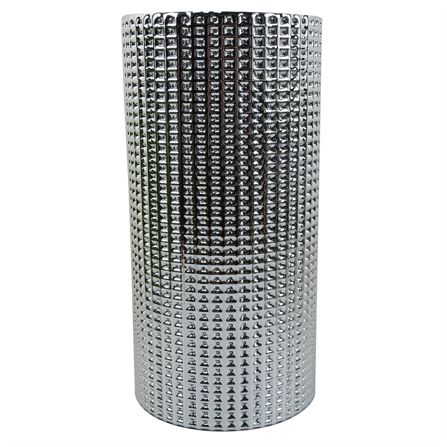 60cm Artificial Purple Wild Rose Arrangement Silver Glass Vase – image 5