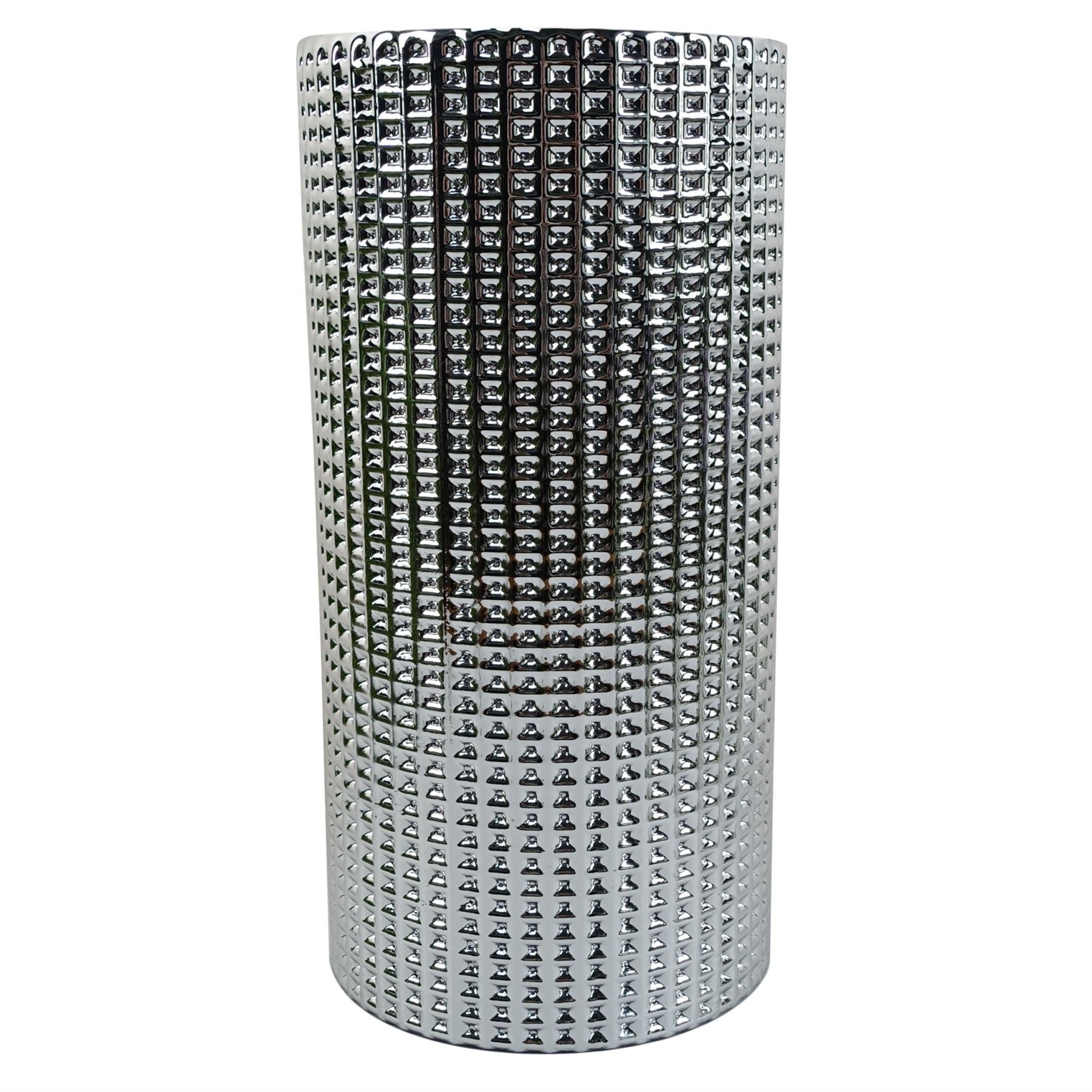 60cm Artificial Purple Wild Rose Arrangement Silver Glass Vase – image 5