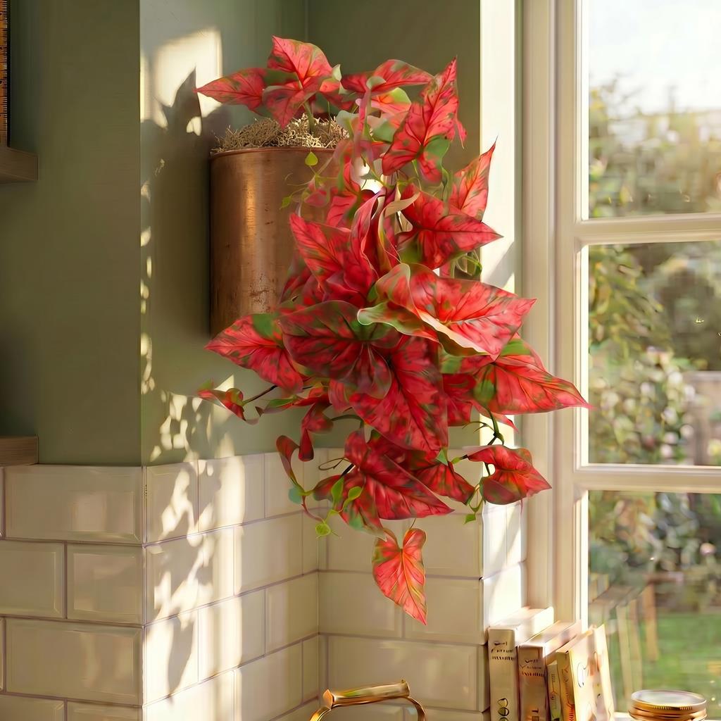 30cm Artificial Trailing Red Caladium – image 5