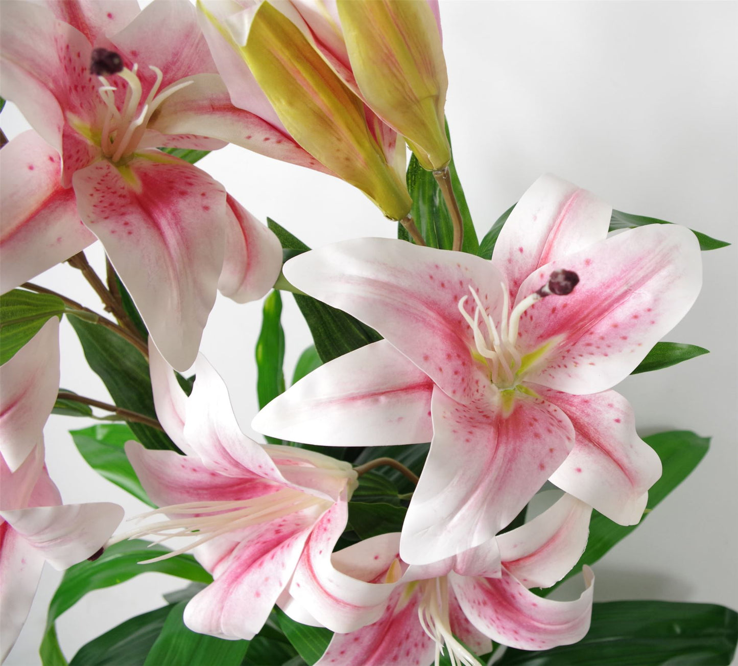 Artificial 90cm Lily Stargazer Style Lillies Plant Large Flowers Pink – image 3