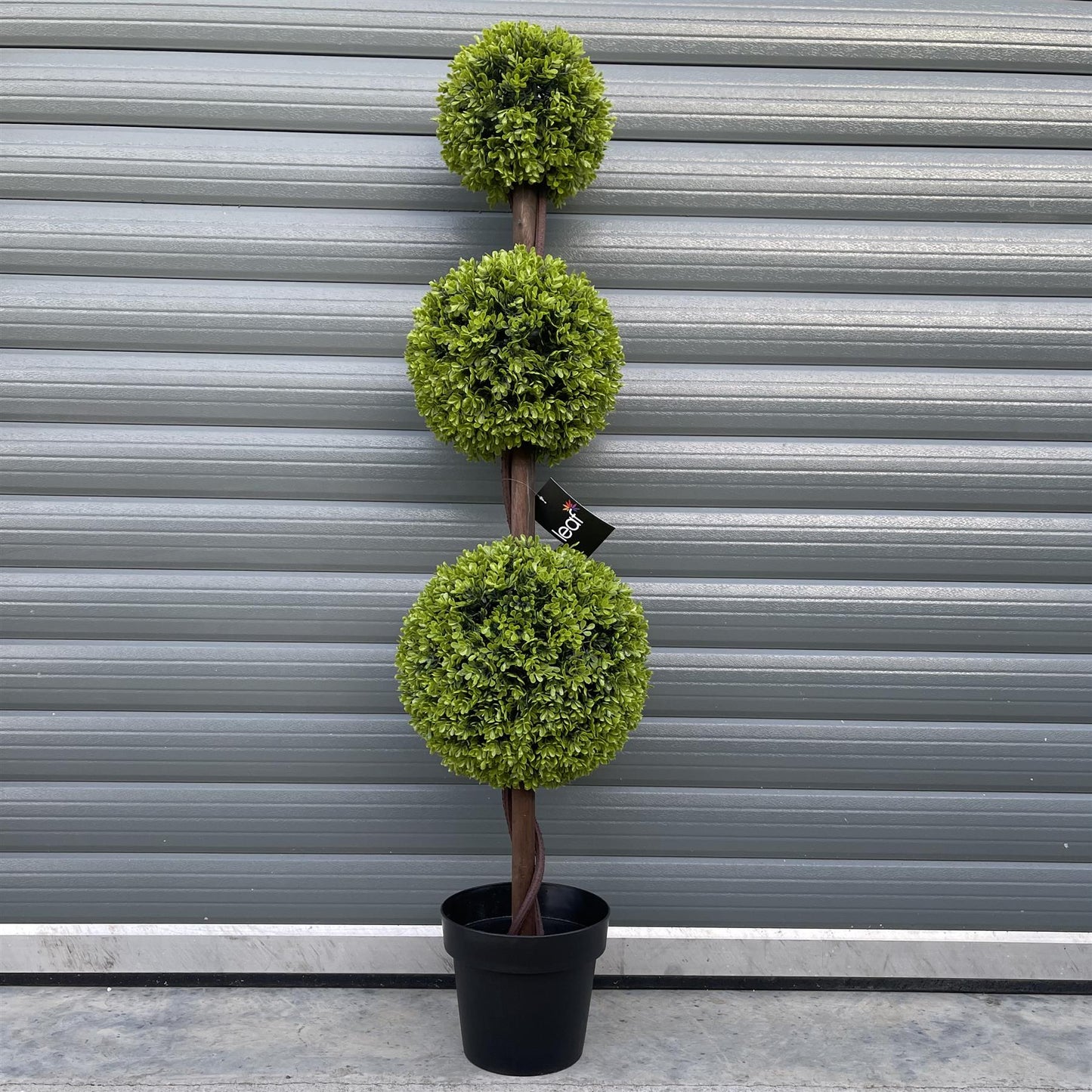 120cm Artificial Green Triple Ball Topiary Tree – image 3
