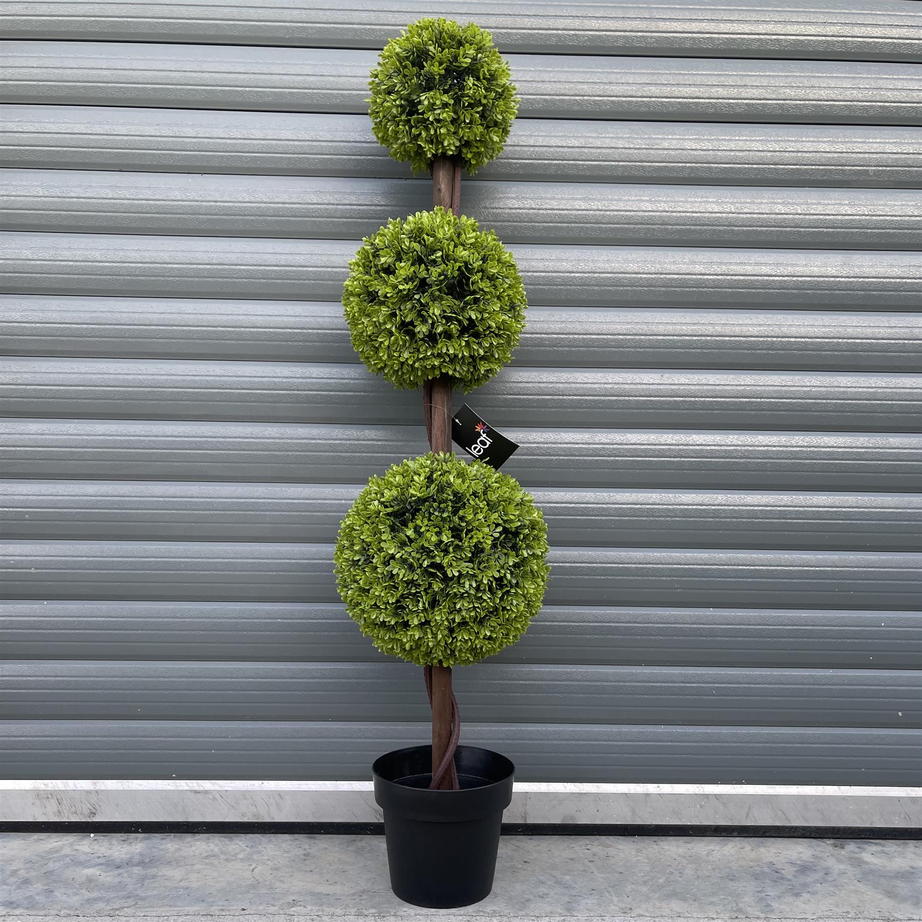 120cm Artificial Green Triple Ball Topiary Tree – image 3