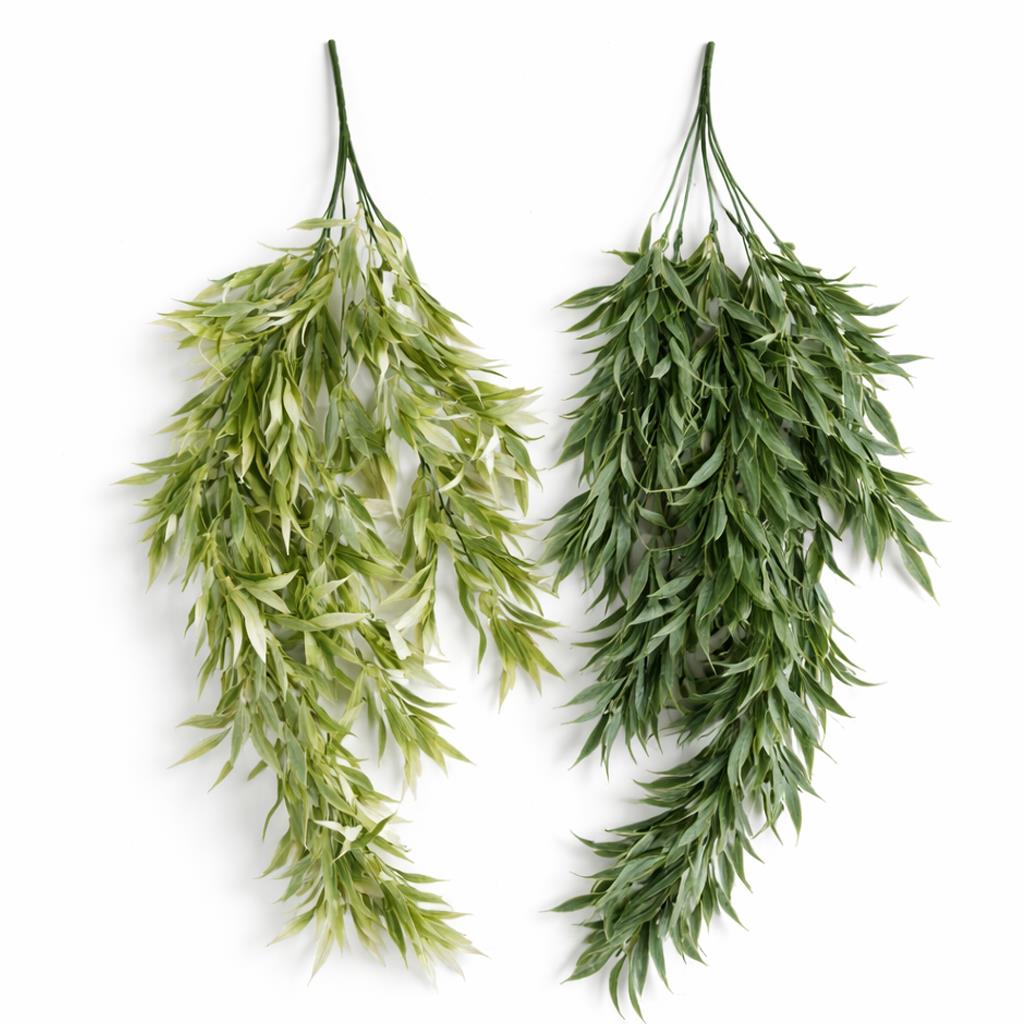 80cm Artificial Italian Ruscus Hanging Plant with Foliage Light Green – image 7